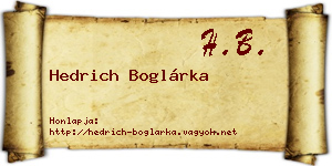 Hedrich Boglárka névjegykártya